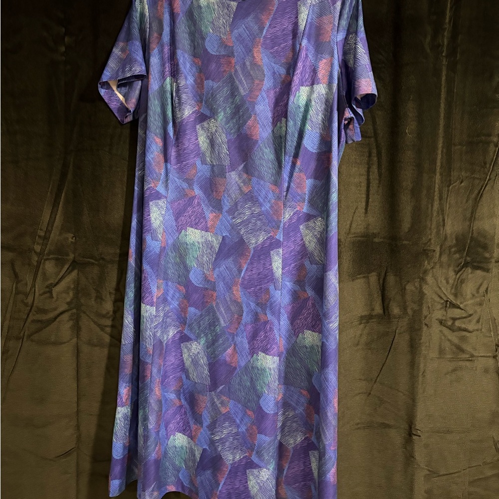 Vintage Purple Abstract Print Women's Dress
